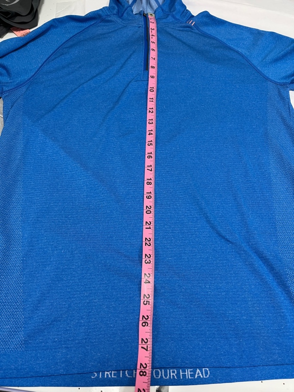 lululemon athletica Heathered Blue 1/4 Zip Hoodie men’s L performance pullover - Picture 9 of 12